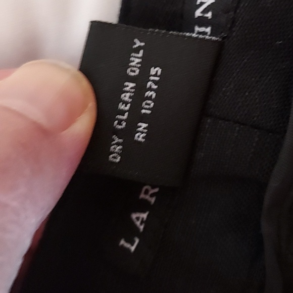 Larry Levine Women's Capris Pants Linen Blend Black Embroidery Waist Siz… - Picture 12 of 12